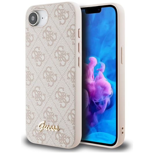 Custodia per Apple iPhone 16e, Guess, 4G Script Logo, Rosa