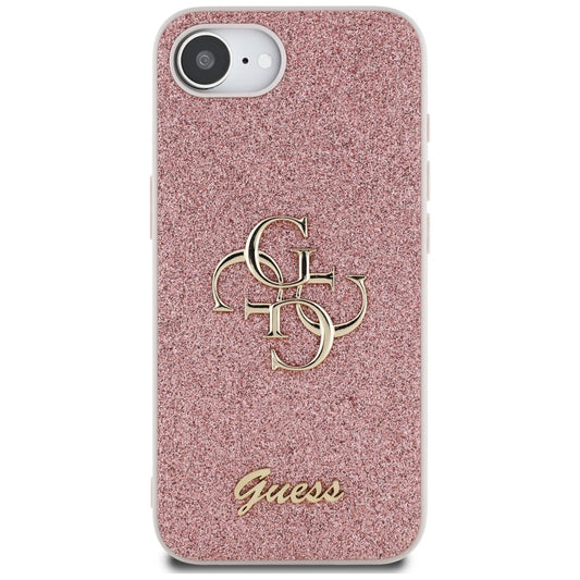 Custodia per Apple iPhone 16e, Guess, Fixed Glitter Big 4G, Rosa