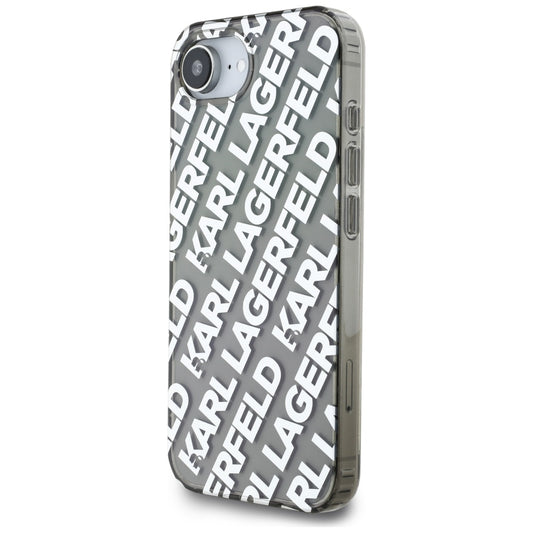 Case for Apple iPhone 16e, Karl Lagerfeld, IML Luxury Silver Fullover Logo, Silver