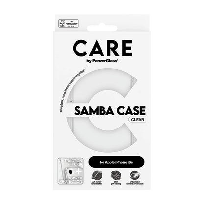 Custodia per Apple iPhone 16e, PanzerGlass, Care Fashionable, Trasparente