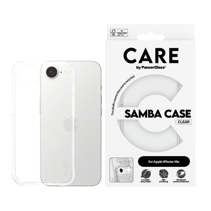 Custodia per Apple iPhone 16e, PanzerGlass, Care Fashionable, Trasparente