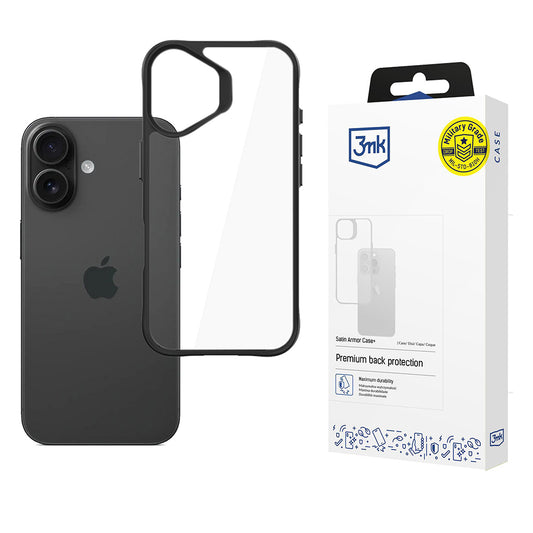 Custodia per Apple iPhone 17, 3MK, Satin Armor Case+, Nera