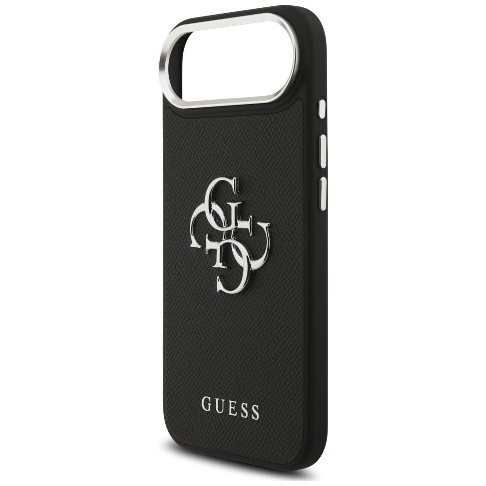 Custodia per Apple iPhone 17 Air, Guess, 4G Grained Big and Classic Logo, Nera Argentata