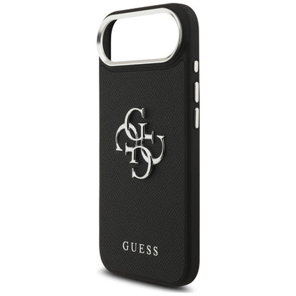 Custodia per Apple iPhone 17 Air, Guess, 4G Grained Big and Classic Logo, Nera Argentata