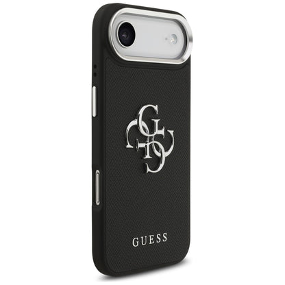 Custodia per Apple iPhone 17 Air, Guess, 4G Grained Big and Classic Logo, Nera Argentata