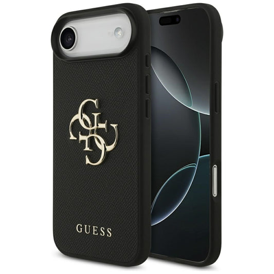Custodia per Apple iPhone 17 Air, Guess, 4G Grained Big and Classic Logo, Nera