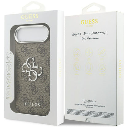 Custodia per Apple iPhone 17 Air, Guess, Big 4G Logo Classic, Marrone Argentato