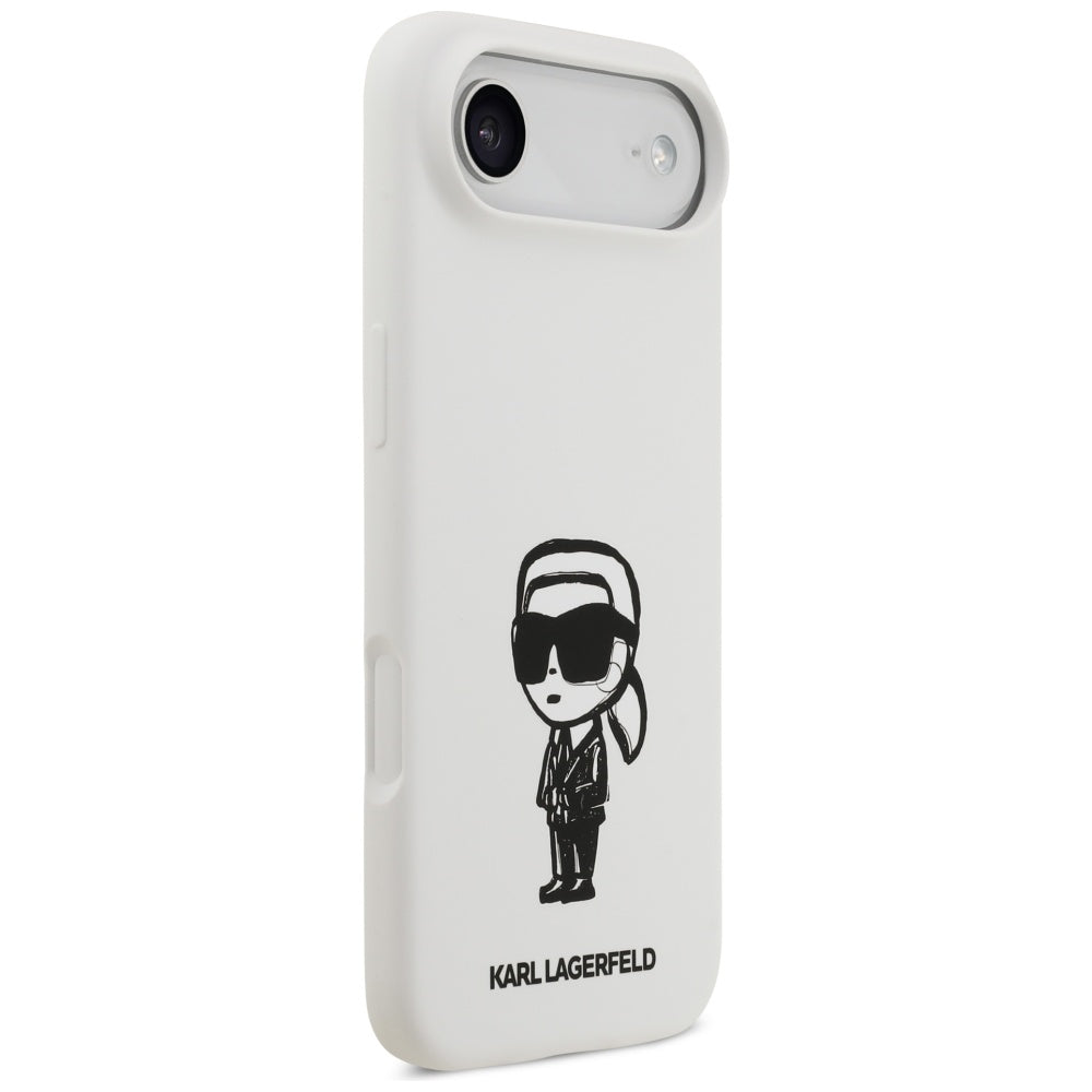 Custodia per Apple iPhone 17 Air, Karl Lagerfeld, Sketch and Logo Karl, Bianca