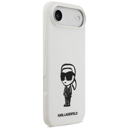 Custodia per Apple iPhone 17 Air, Karl Lagerfeld, Sketch and Logo Karl, Bianca