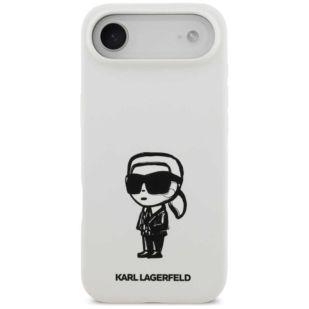 Custodia per Apple iPhone 17 Air, Karl Lagerfeld, Sketch and Logo Karl, Bianca