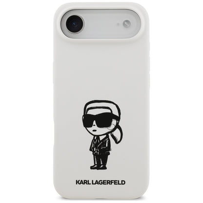 Custodia per Apple iPhone 17 Air, Karl Lagerfeld, Sketch and Logo Karl, Bianca