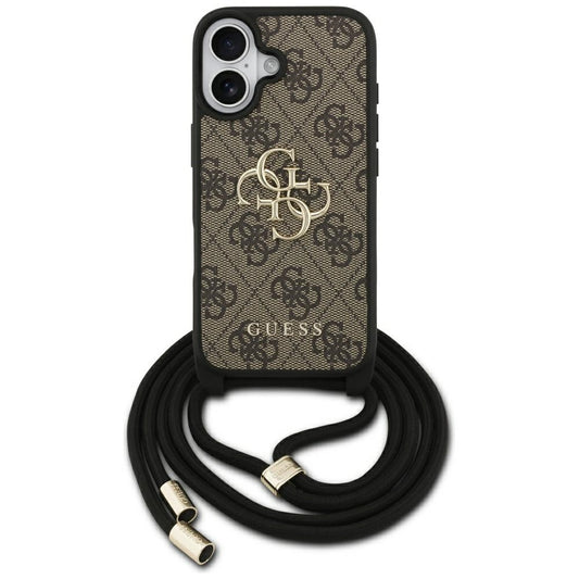 Custodia per Apple iPhone 17, Guess, 4G CBDY Big Logo con Cinturino, Marrone