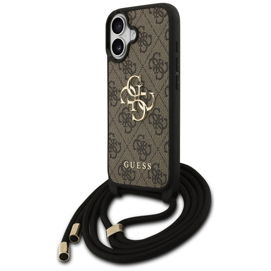 Custodia per Apple iPhone 17, Guess, 4G CBDY Big Logo con Cinturino, Marrone