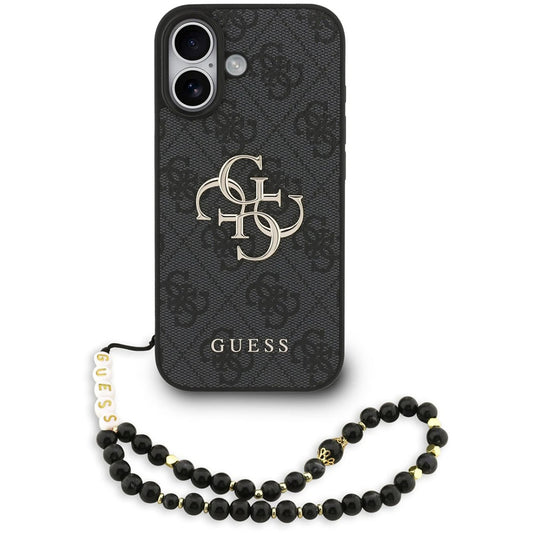 Custodia per Apple iPhone 17, Guess, 4G Classic Logo con Cinturino, Nera
