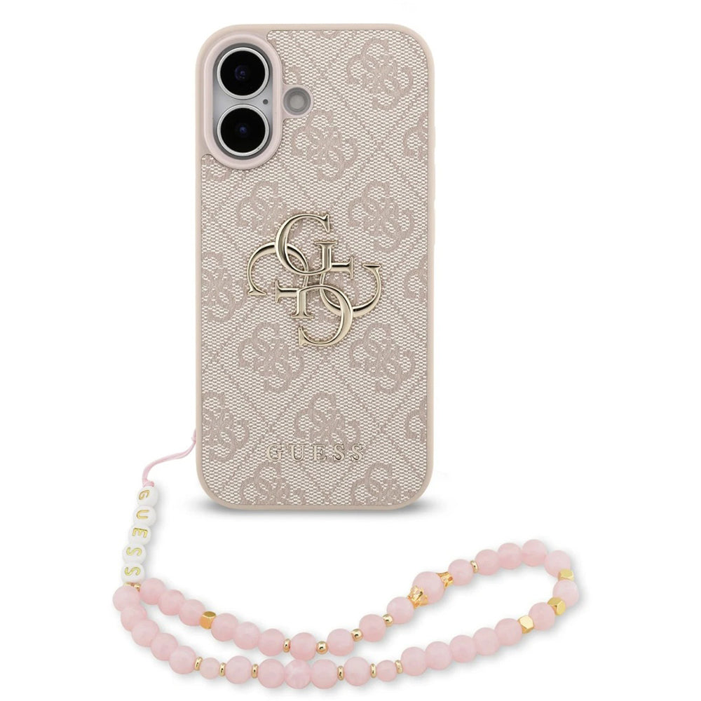 Custodia per Apple iPhone 17, Guess, 4G Classic Logo con Cinturino, Rosa