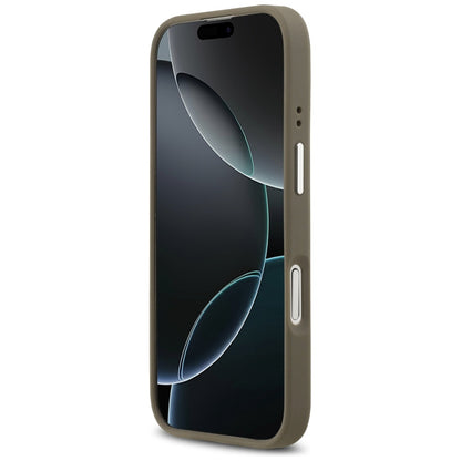 Custodia per Apple iPhone 17, Guess, 4G Grained Big And Classic Logo, Marrone Argentato