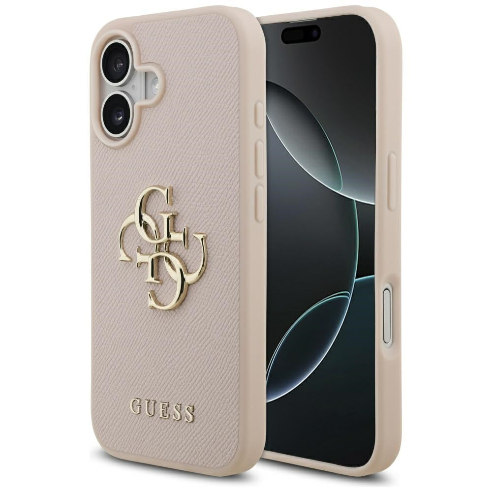 Custodia per Apple iPhone 17, Guess, 4G Grained Big and Classic Logo, Rosa