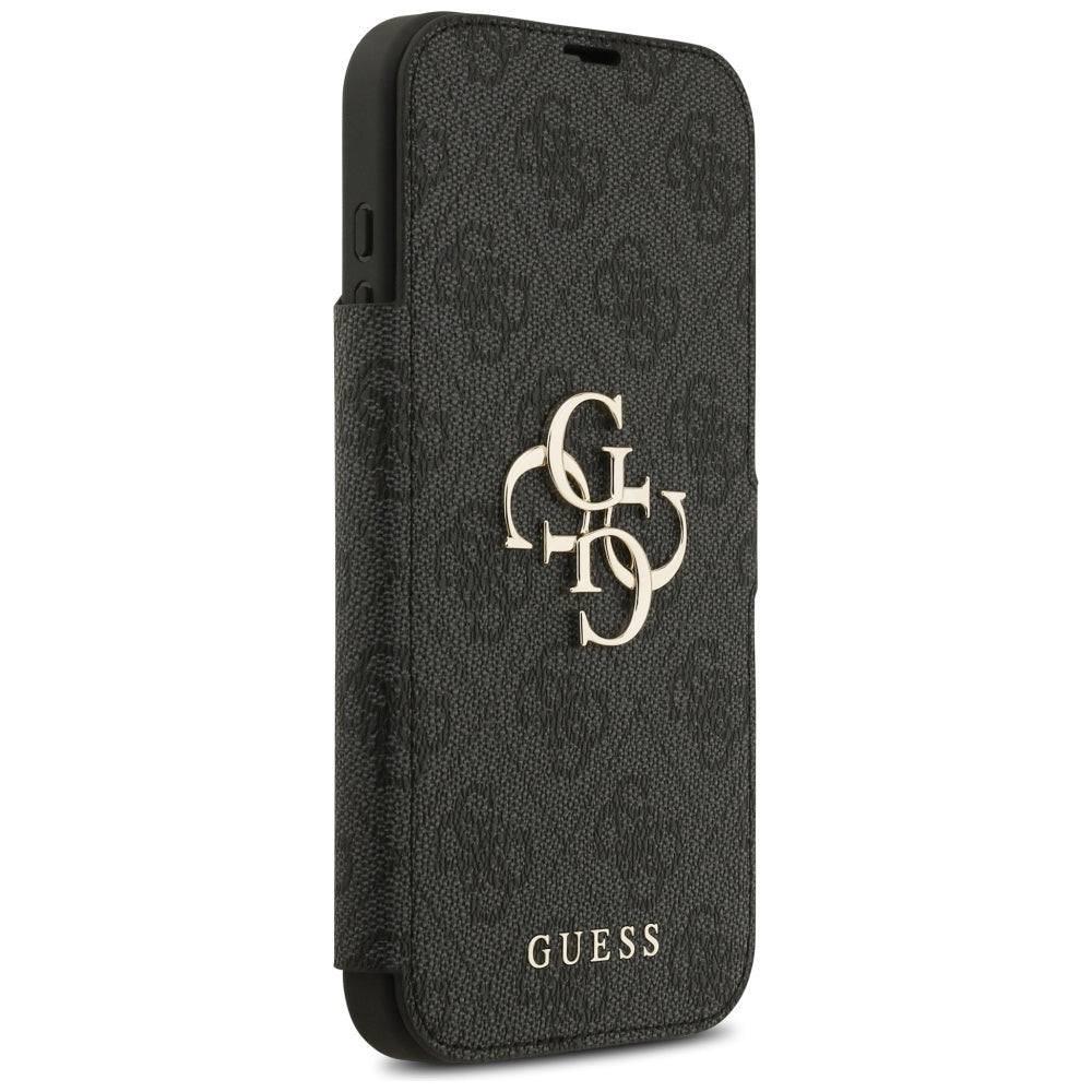 Custodia per Apple iPhone 17, Guess, Logo Metallico 4G, Nera