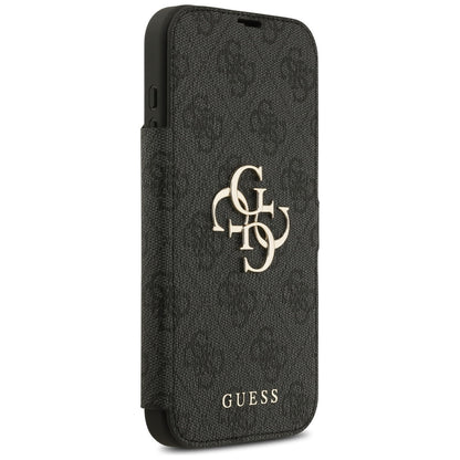 Custodia per Apple iPhone 17, Guess, Logo Metallico 4G, Nera