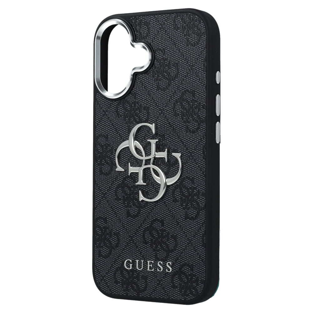 Custodia per Apple iPhone 17, Guess, Big 4G Logo Classic, Nera Argentata