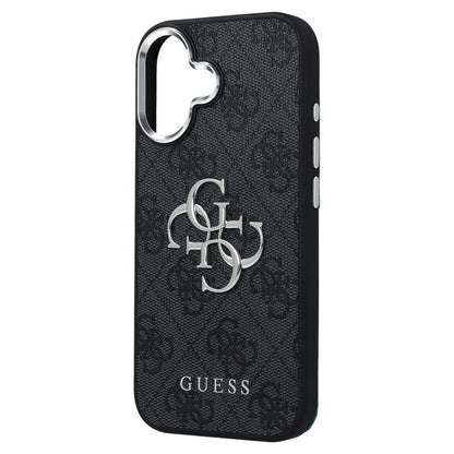 Custodia per Apple iPhone 17, Guess, Big 4G Logo Classic, Nera Argentata