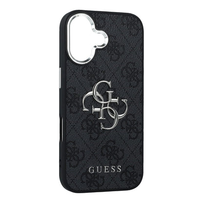 Custodia per Apple iPhone 17, Guess, Big 4G Logo Classic, Nera Argentata