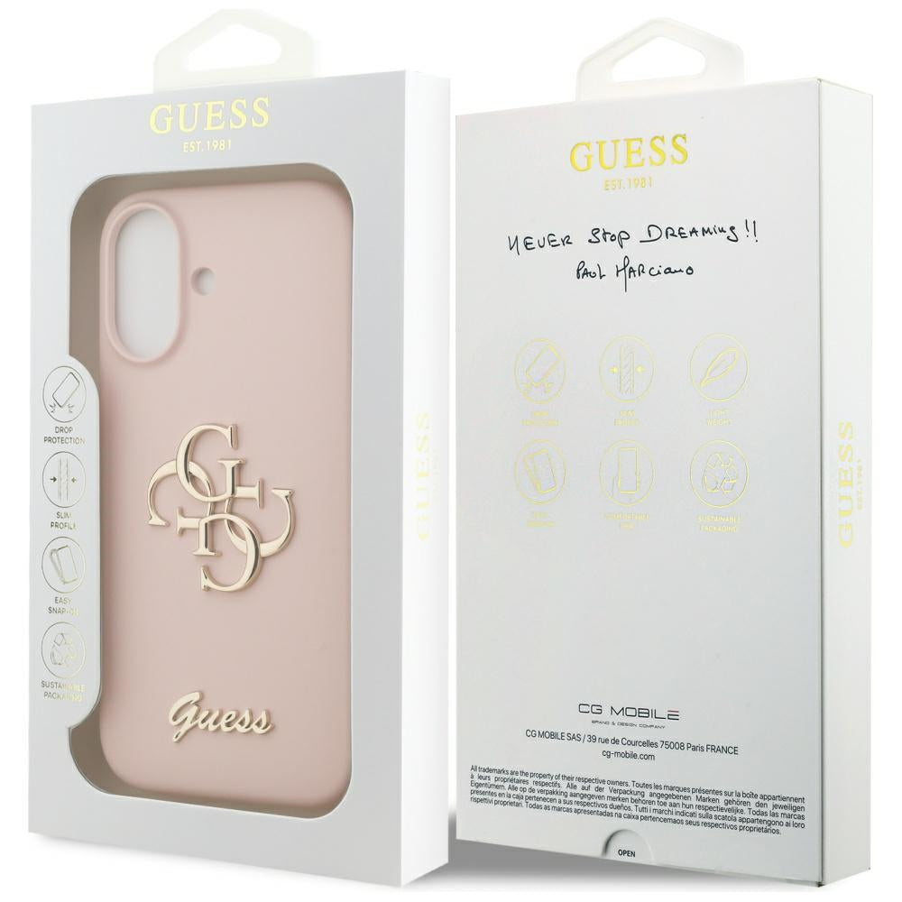 Custodia per Apple iPhone 17, Guess, Big 4G Script, Rosa Chiaro