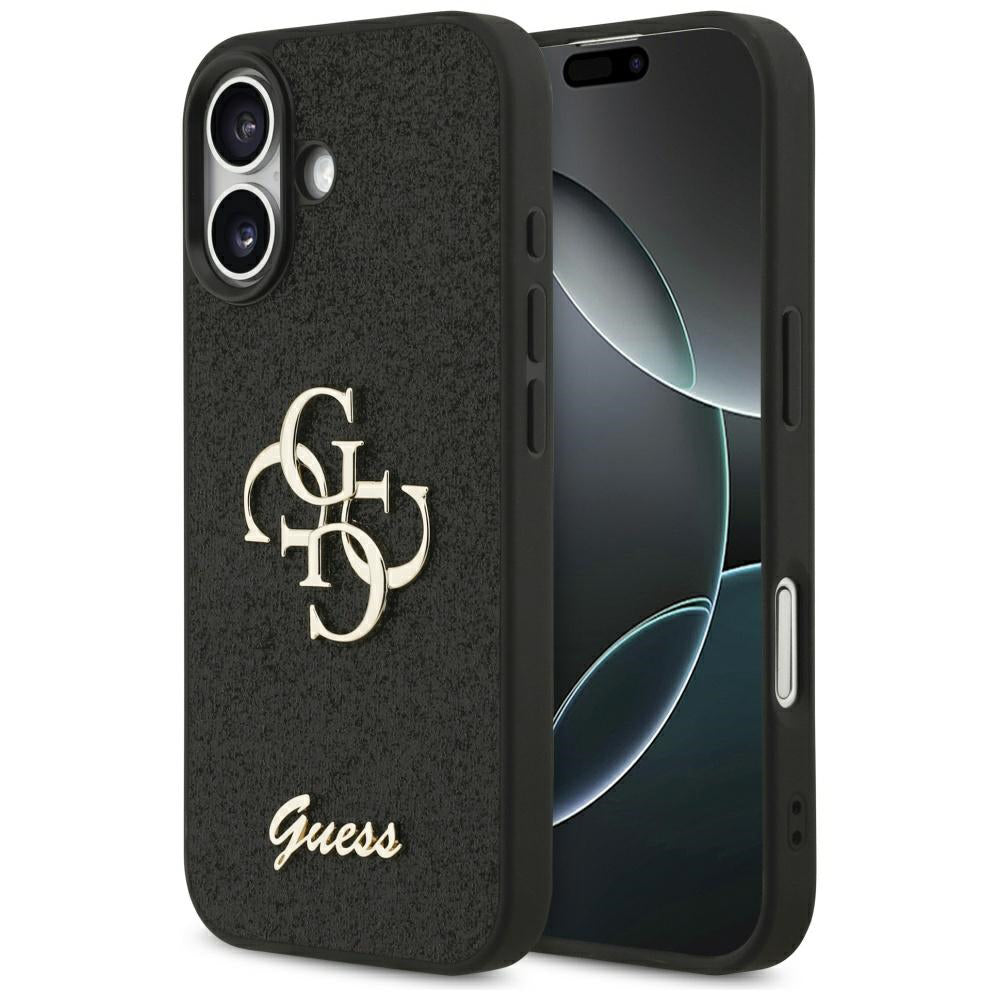 Custodia per Apple iPhone 17, Guess, Fixed Glitter Big 4G, Nera