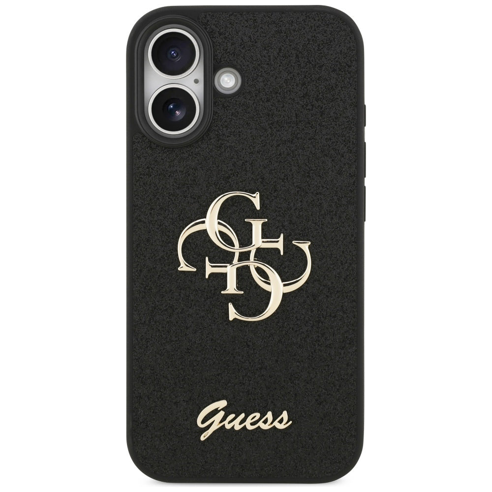 Custodia per Apple iPhone 17, Guess, Fixed Glitter Big 4G, Nera