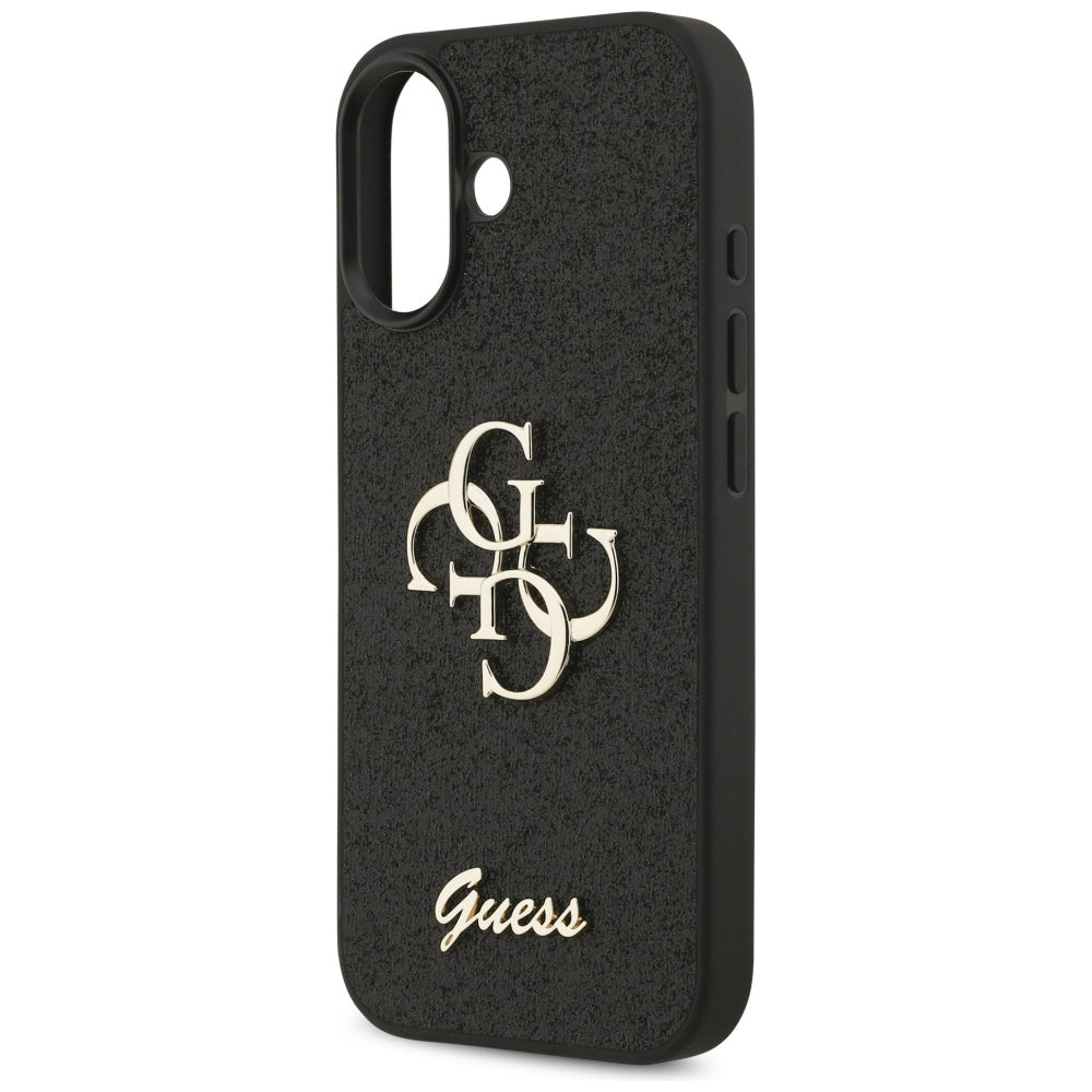 Custodia per Apple iPhone 17, Guess, Fixed Glitter Big 4G, Nera