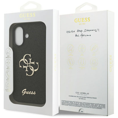Custodia per Apple iPhone 17, Guess, Fixed Glitter Big 4G, Nera