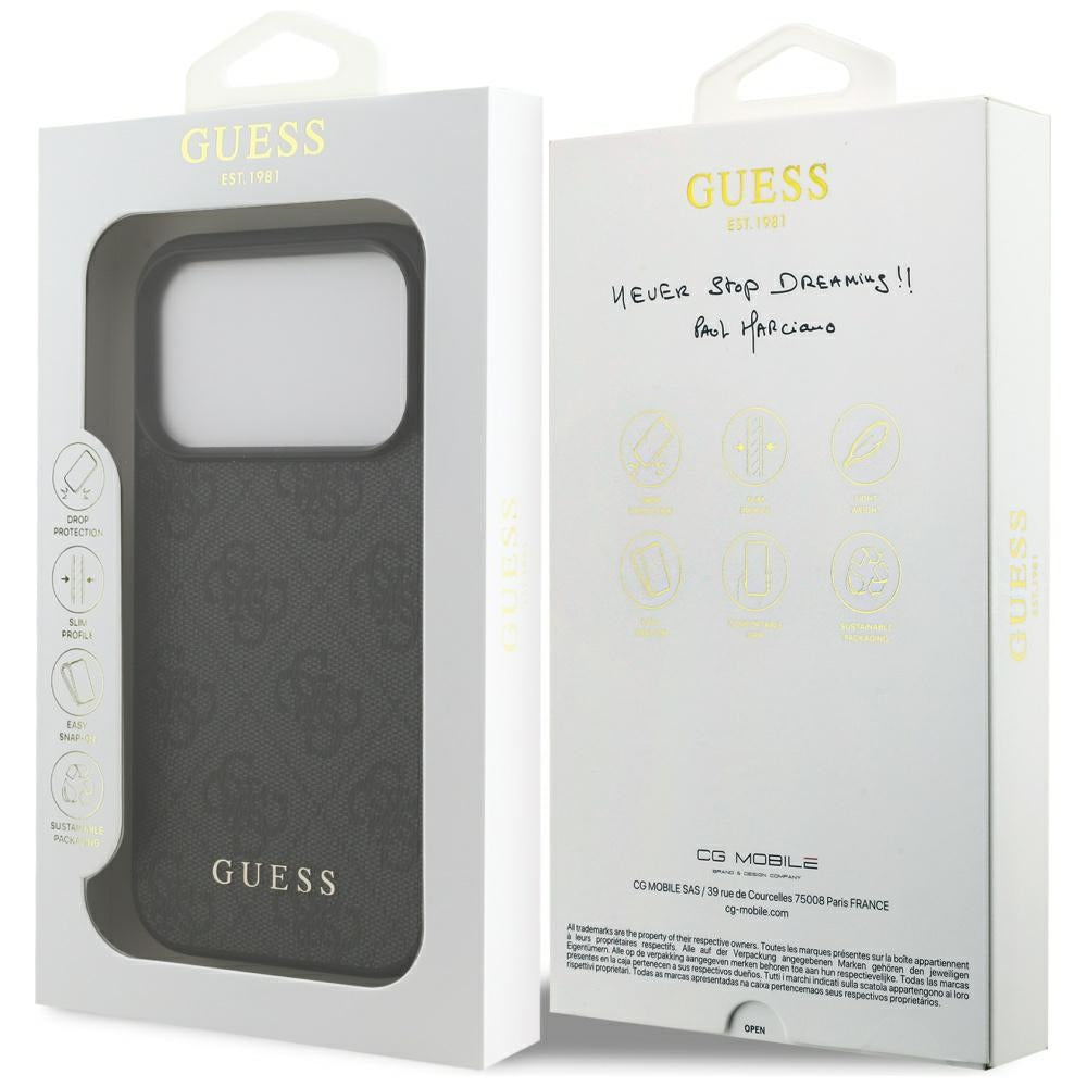 Custodia per Apple iPhone 17 Pro, Guess, 4G Classic, Nera