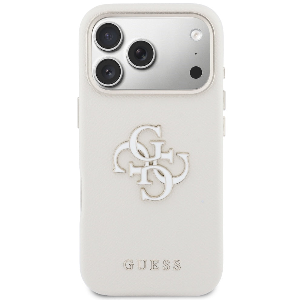 Custodia per Apple iPhone 17 Pro, Guess, Resin Logo, Beige
