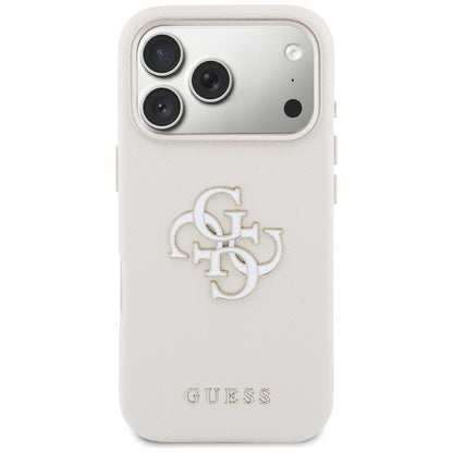Custodia per Apple iPhone 17 Pro, Guess, Resin Logo, Beige