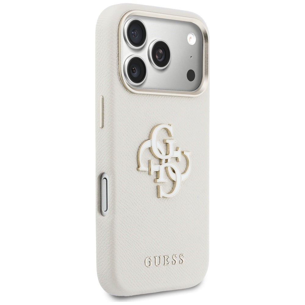 Custodia per Apple iPhone 17 Pro, Guess, Resin Logo, Beige