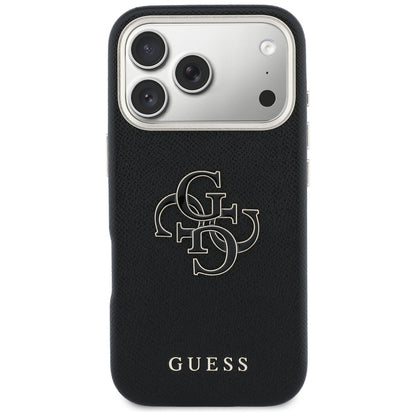 Custodia per Apple iPhone 17 Pro, Guess, Resin Logo, Nera