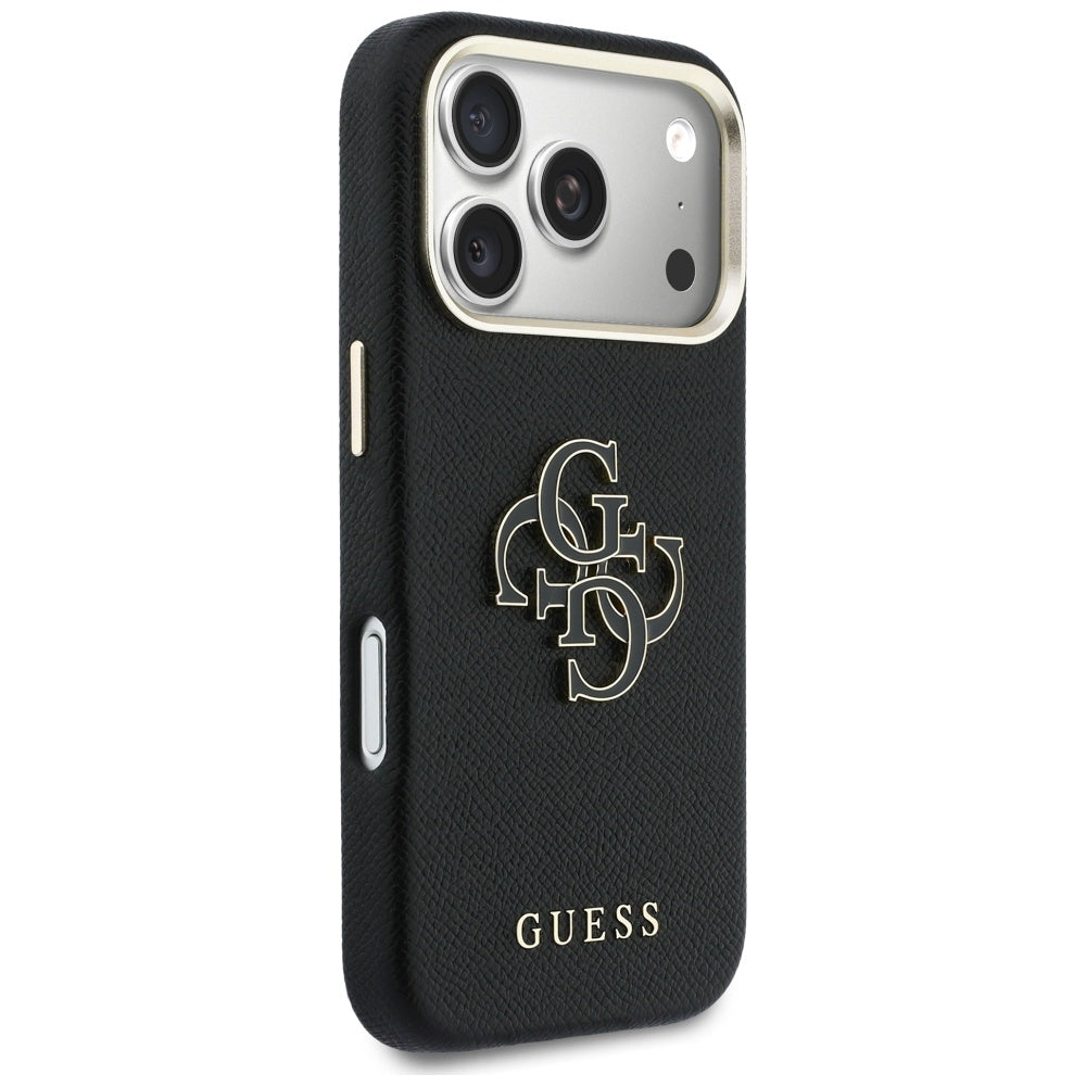 Custodia per Apple iPhone 17 Pro, Guess, Resin Logo, Nera