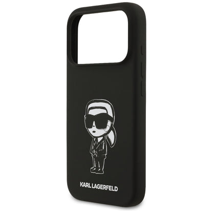 Custodia per Apple iPhone 17 Pro, Karl Lagerfeld, Sketch and Logo Karl, Nera