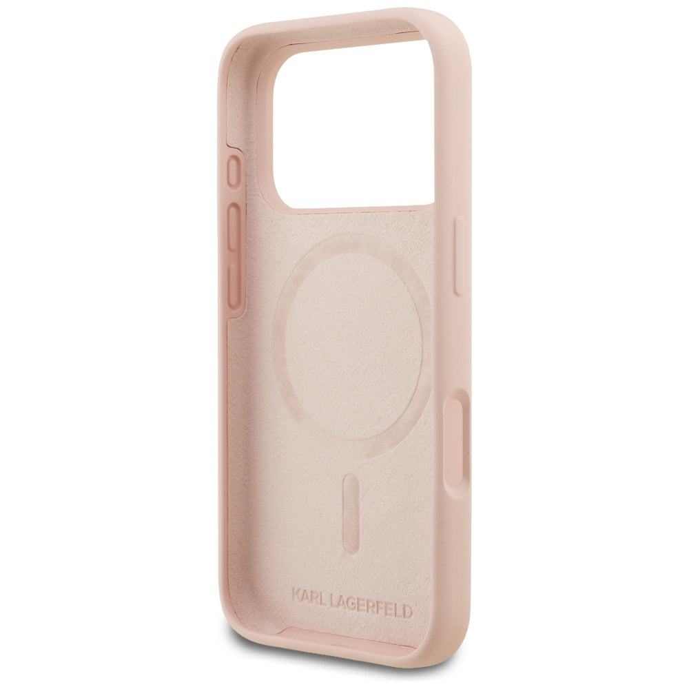 Custodia per Apple iPhone 17 Pro, Karl Lagerfeld, Sketch and Logo Karl, Rosa