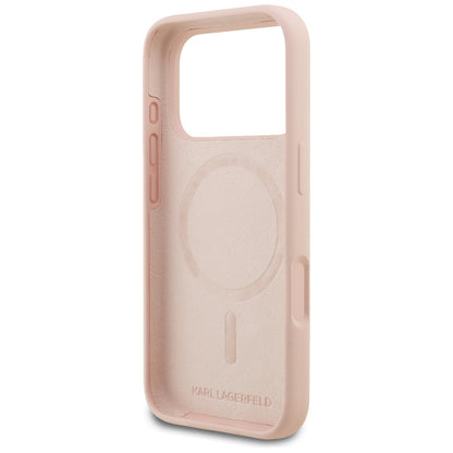 Custodia per Apple iPhone 17 Pro, Karl Lagerfeld, Sketch and Logo Karl, Rosa