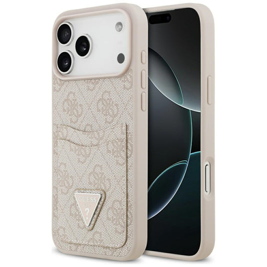 Custodia per Apple iPhone 17 Pro Max, Guess, 4G Double Card Triangle, Rosa