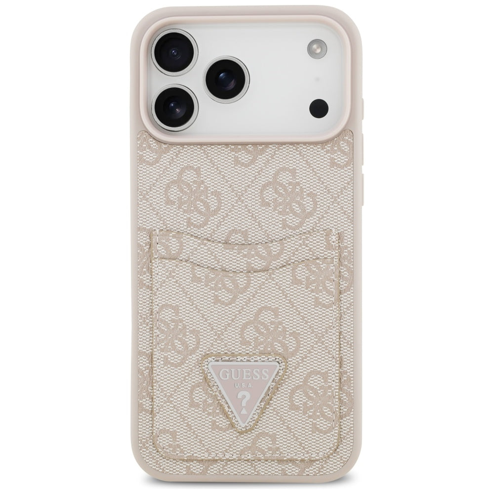 Custodia per Apple iPhone 17 Pro Max, Guess, 4G Double Card Triangle, Rosa