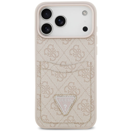Custodia per Apple iPhone 17 Pro Max, Guess, 4G Double Card Triangle, Rosa