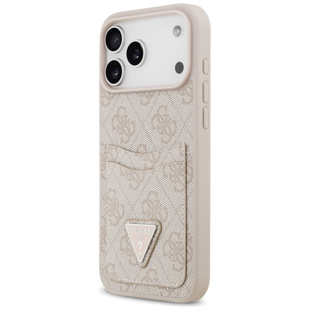 Custodia per Apple iPhone 17 Pro Max, Guess, 4G Double Card Triangle, Rosa