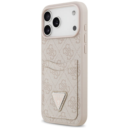 Custodia per Apple iPhone 17 Pro Max, Guess, 4G Double Card Triangle, Rosa
