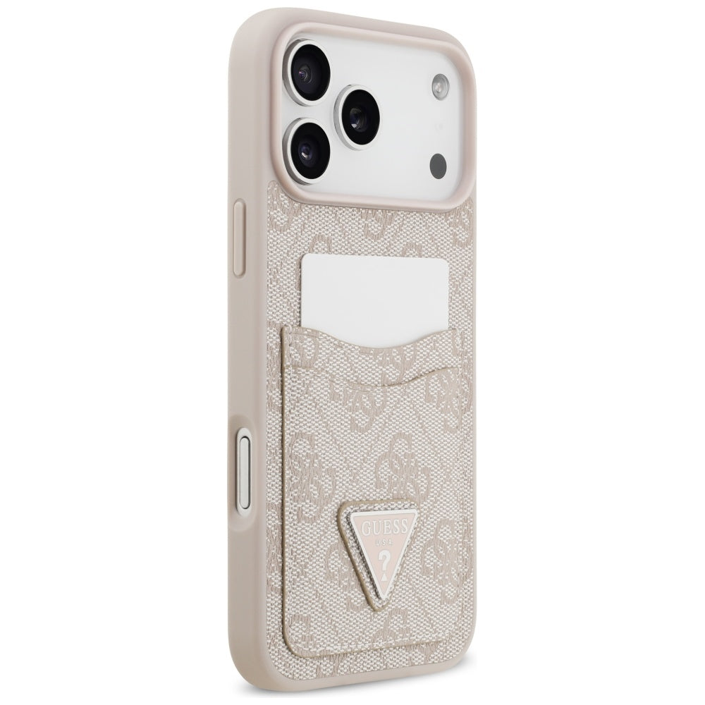 Custodia per Apple iPhone 17 Pro Max, Guess, 4G Double Card Triangle, Rosa