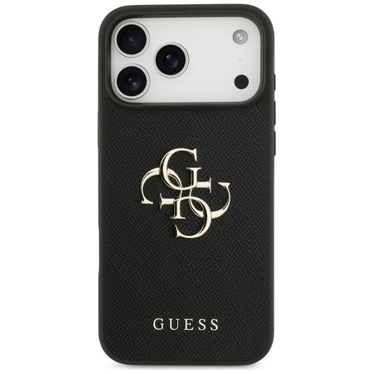 Custodia per Apple iPhone 17 Pro Max, Guess, 4G Grained Big and Classic Logo, Nera