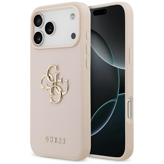 Custodia per Apple iPhone 17 Pro Max, Guess, 4G Grained Big and Classic Logo, Rosa