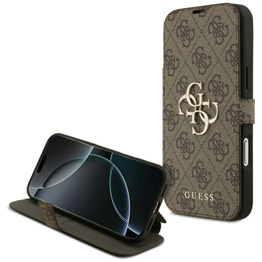 Custodia per Apple iPhone 17 Pro Max, Guess, 4G Metal Logo, Marrone