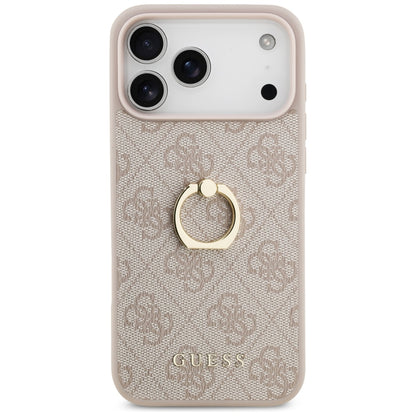 Custodia per Apple iPhone 17 Pro Max, Guess, 4G Ring Stand, Marrone